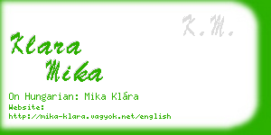 klara mika business card